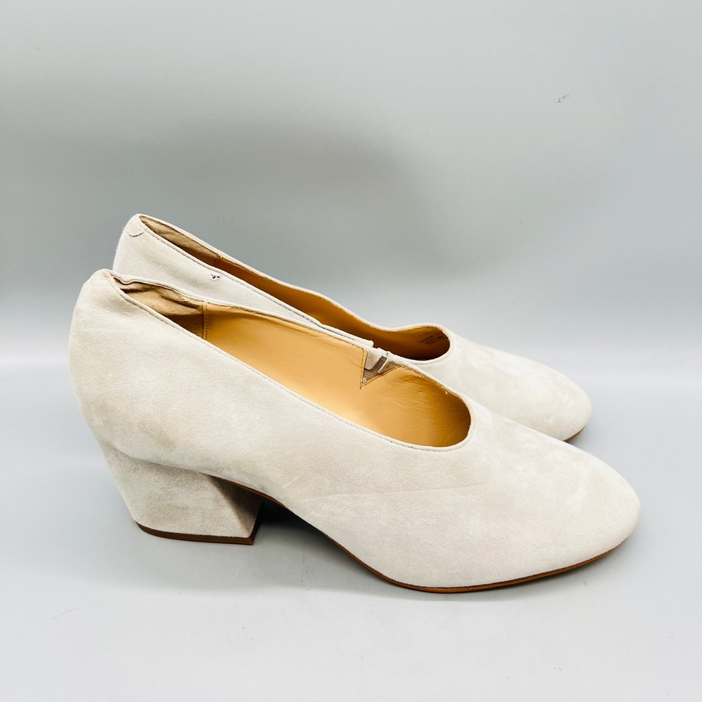 Botkier Shoes Womens 11 Gray Suede Round Toe Block Heel Pumps Dress Slip On